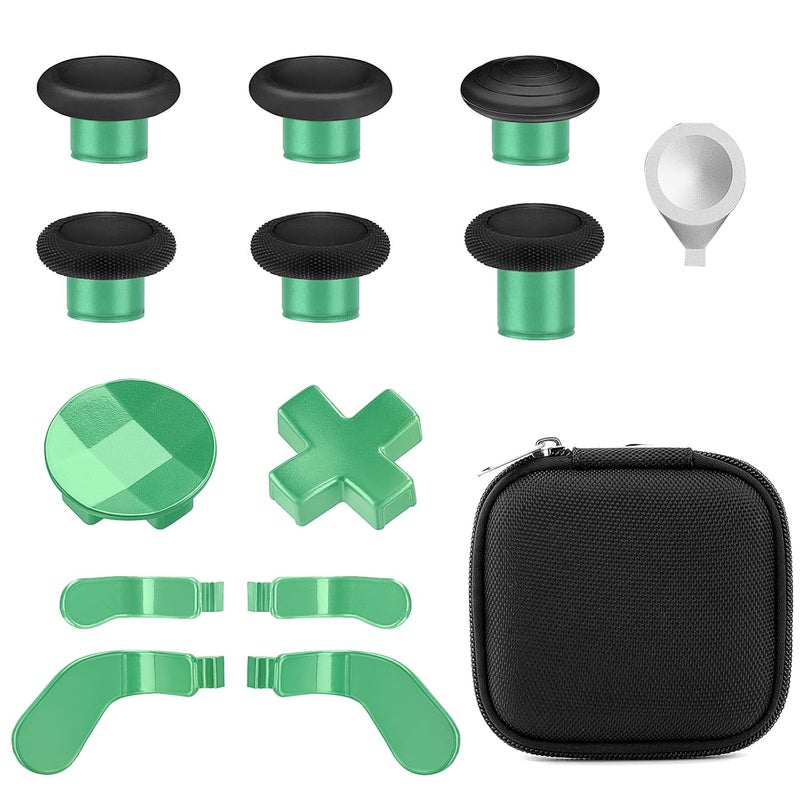 VANPARK Accessories for Xbox One Elite Series 2 Controller(Model 1797), Metal Thumbsticks Paddles Joysticks Replacement Parts Kits Compatible with Xbox Elite Wireless Controller Series 2 Core(Black & Green) - Image 1
